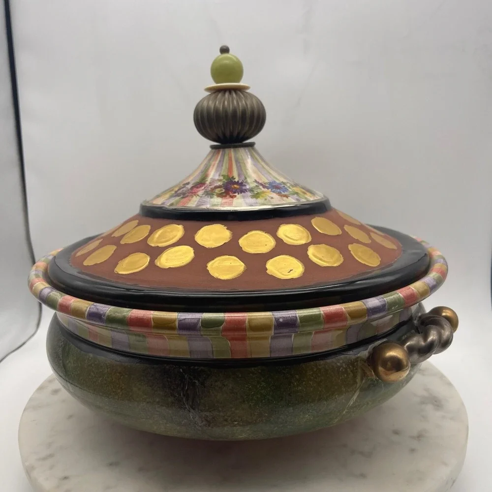 Rare! Mackenzie-Childs Piece De Resistance Lidded‎ Tureen Wonderful Condition - Picture 6 of 13